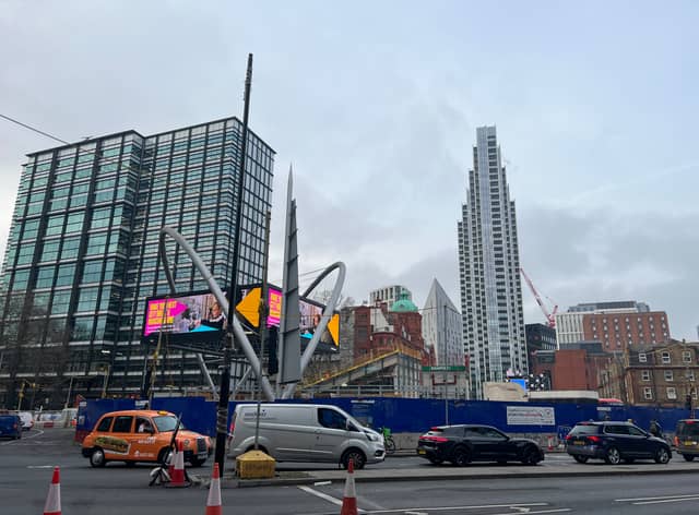 Old Street roundabout in February 2023