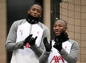 Naby Keita and Ibrahima Konate of Liverpool during a training session (THE SUN OUT, THE SUN ON SUNDAY OUT)