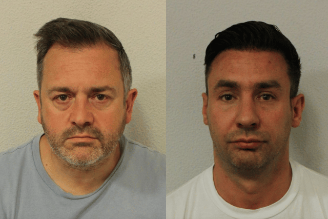 Andrew Measor (left) and Stefanos Cantaris (right) attempted to steal almost £1 million in a fake money heist. Credit: Met Police
