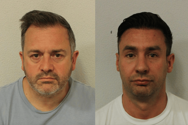 Andrew Measor (left) and Stefanos Cantaris  (right) attempted to steal almost £1 million in a fake money heist. Credit: Met Police