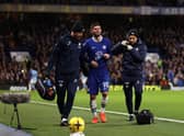 Christian Pulisic of Chelsea looks on after leaving the field following medical treatment, shortly before being replaced (Photo by Ryan Pierse/Getty Images)