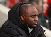 Patrick Vieira, manager of Crystal Palace, looks on during the Premier League match  (Photo by Ryan Pierse/Getty Images)