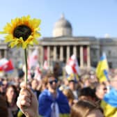 London stands with Ukraine, a year on from the Russian invasion. Credit: Getty Images