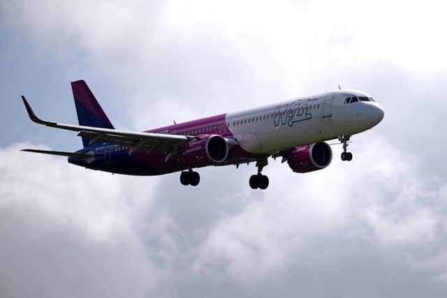 A Wizz Air jet (Photo by BEN STANSALL/AFP via Getty Images)