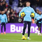 Sam Johnstone of Crystal Palace warms up prior to the Premier League match between Crystal Palace and Tottenham Hotspur (Photo by Warren Little/Getty Images)