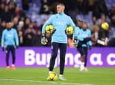 Sam Johnstone of Crystal Palace warms up prior to the Premier League match between Crystal Palace and Tottenham Hotspur (Photo by Warren Little/Getty Images)