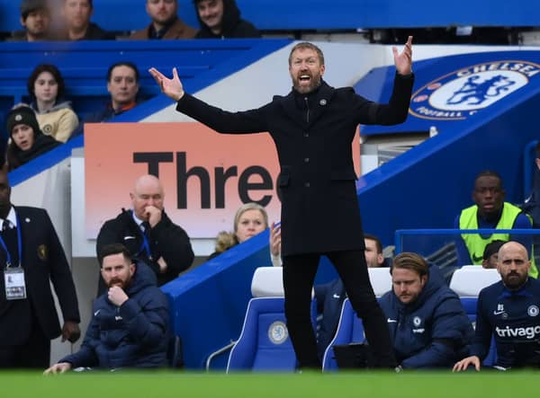 Graham Potter, Manager of Chelsea reacts during the Premier League match between Chelsea FC and Southampton FC (Photo by Justin Setterfield/Getty Images)