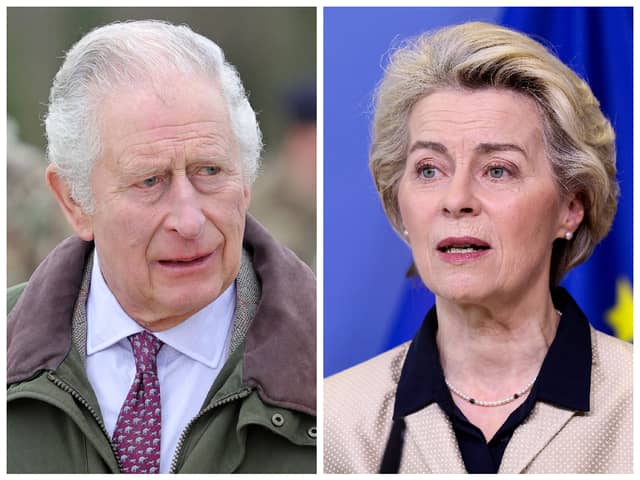 King Charles III (left) and Ursula von der Leyen, President of the European Commission. 