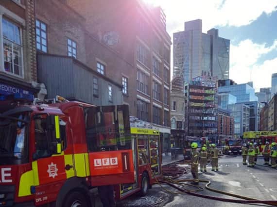 The scene of a fire in Curtain Road.