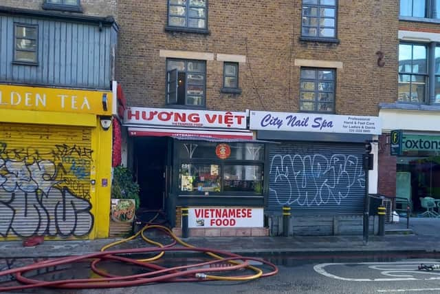 The scene of a fire in Curtain Road.