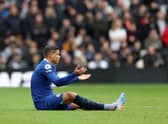  Thiago Silva of Chelsea reacts as they appear to be injured during the Premier League match between Tottenham Hotspur . (Photo by Catherine Ivill/Getty Images)
