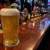 Beer on the bar of the Southampton Arms, Highgate Road.