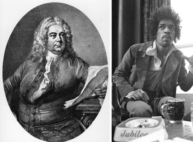 George Friederic Handel and Jimi Hendrix. (Pictures: Hulton Archive/Getty Images/Handel & Hendric in London)