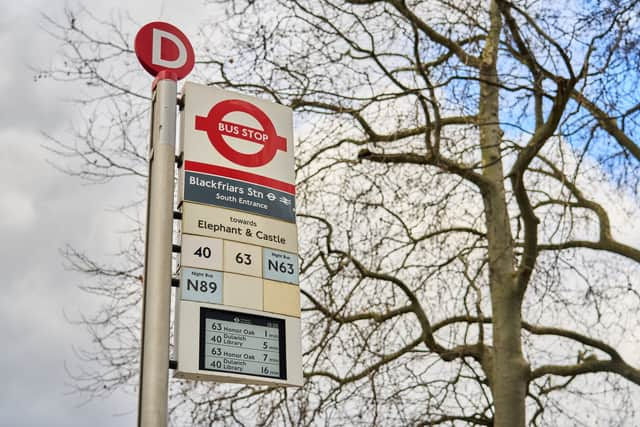  New bus Countdown board at Blackfriars Station. Credit: TfL