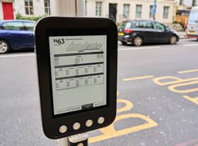 New digital displays being trialled on Route 63. Credit: TfL