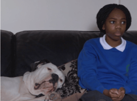 Bronson with Bailey Baker (played by  Kara-Leah Fernandes) (Photo: BBC) 