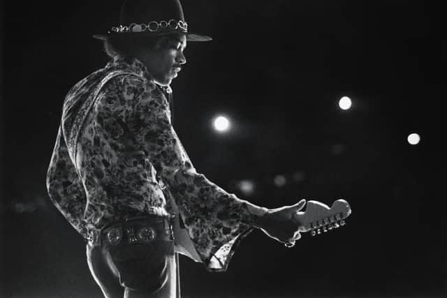 Jimi Hendrix in 1968 at Woburn Music Festival. (Picture: Barrie Wentzell)