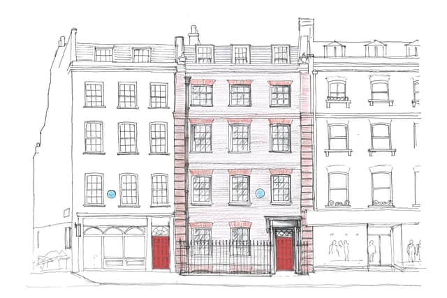 A sketch of the front elevation of Handel’s Brook Street home. (Picture: Handel & Hendrix in London)