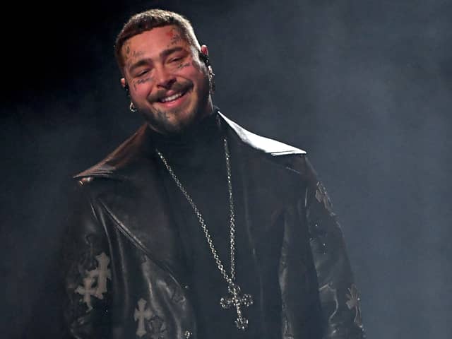 Post Malone onstage during the 63rd Annual Grammy Awards (Getty Images)