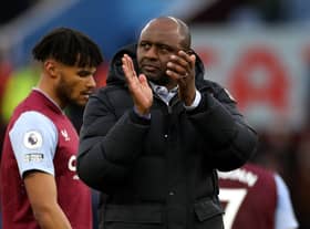 Patrick Vieira, Manager of Crystal Palace, applauds the fans following the Premier League match  (Photo by Lewis Storey/Getty Images)