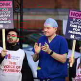 NHS workers and supporters picket outside the Royal Marsden hospital on February 6. (Picture: Leon Neal/Getty Images)