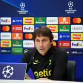  Antonio Conte, Manager of Tottenham Hotspur, speaks to the media during a Tottenham Hotspur  (Photo by Alex Davidson/Getty Images)
