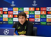  Antonio Conte, Manager of Tottenham Hotspur, speaks to the media during a Tottenham Hotspur  (Photo by Alex Davidson/Getty Images)