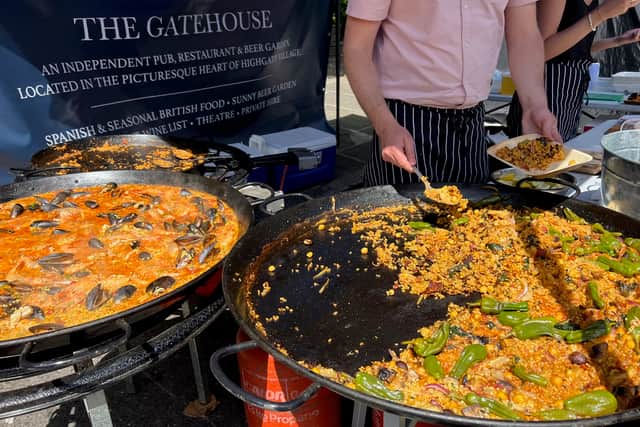 Paella served up by The Gatehouse at Fair in the Square, Highgate.