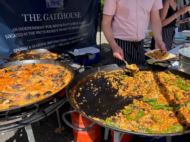 Paella served up by The Gatehouse at Fair in the Square, Highgate.