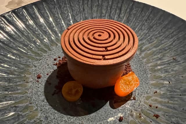 The chocolate, coffee, orange and chilli dessert at Yaatra in Westminster.
