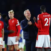 Steve Cooper, Manager of Nottingham Forest congratulates Cheikhou Kouyate of Nottingham (Photo by Bryn Lennon/Getty Images)