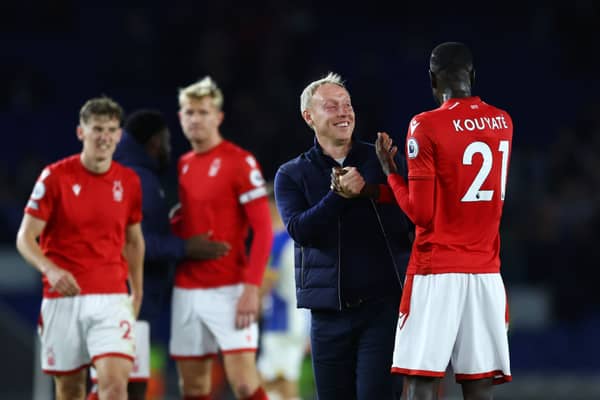 Steve Cooper, Manager of Nottingham Forest congratulates Cheikhou Kouyate of Nottingham (Photo by Bryn Lennon/Getty Images)