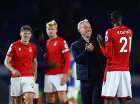 Steve Cooper, Manager of Nottingham Forest congratulates Cheikhou Kouyate of Nottingham (Photo by Bryn Lennon/Getty Images)