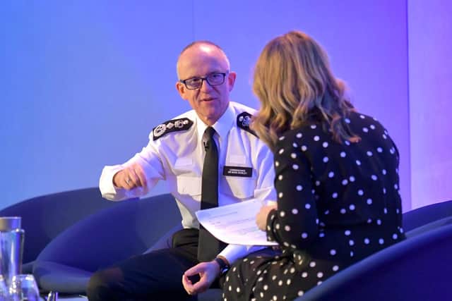 Sir Mark Rowley being interviewed by Victoria Derbyshire. Credit: City Hall
