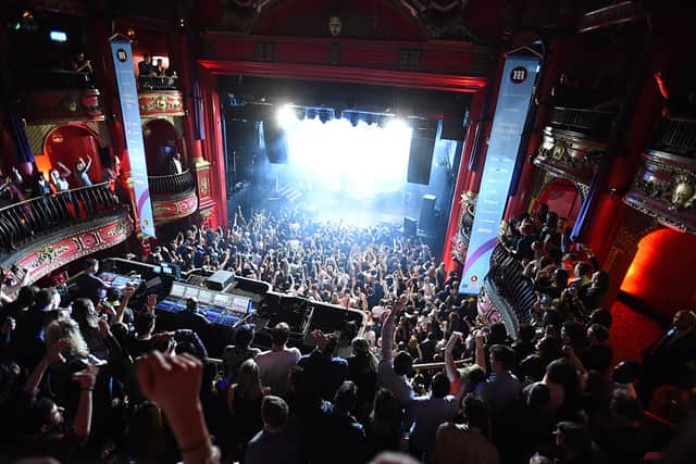 Macklemore and Ryan Lewis on stage at Koko in Camden. (Picture: Tabatha Fireman/Getty Images for Advertising Week Europe)