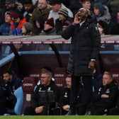 Patrick Vieira, Manager of Crystal Palace, gives the team instructions during the Premier League (Photo by Lewis Storey/Getty Images)