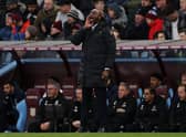 Patrick Vieira, Manager of Crystal Palace, gives the team instructions during the Premier League (Photo by Lewis Storey/Getty Images)