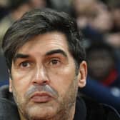 Lille’s Portuguese head coach Paulo Fonseca reacts during the French L1 football match  (Photo by JEAN-FRANCOIS MONIER/AFP via Getty Images)