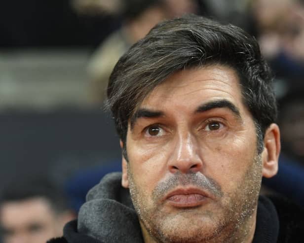 Lille’s Portuguese head coach Paulo Fonseca reacts during the French L1 football match  (Photo by JEAN-FRANCOIS MONIER/AFP via Getty Images)