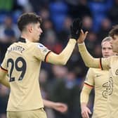 Kai Havertz of Chelsea celebrates after scoring the team's second goal. (Photo by Michael Regan/Getty Images)