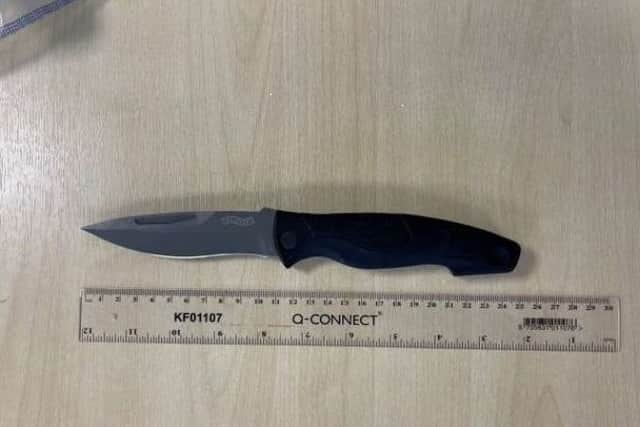 James Boyle’s knife, which was found by police.