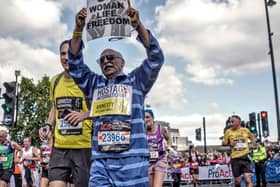 Anoosheh Ashoori running the London Marathon in October 2022. Credit: Anoosheh Ashoori