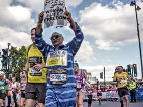 Anoosheh Ashoori running the London Marathon in October 2022. Credit: Anoosheh Ashoori