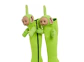 Christian Cowan's latest footwear are a homage to Dipsy -  the bright green character from the 90s children's show.