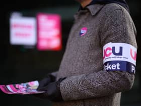 The UCU picket line outside South Bank University in February. (Picture: Leon Neal/Getty Images)