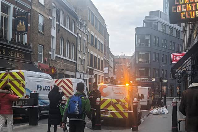 A pub and homes were evacuated due to a carbon monoxide leak in Middlesex Street, near Bishopsgate and Liverpool Street station.