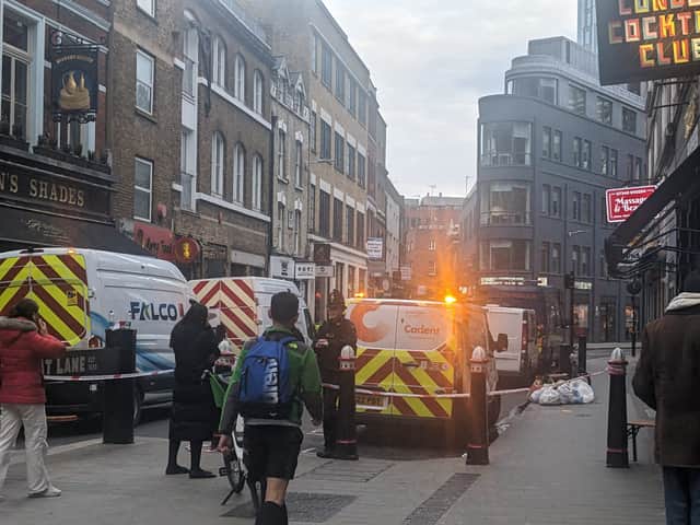 A pub and homes were evacuated due to a carbon monoxide leak in Middlesex Street, near Bishopsgate and Liverpool Street station.