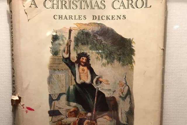 A copy of A Christmas Carol that Barry West came across in a pub in Kent while researching. (Picture: Barry West / SWNS)