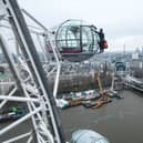 The London Eye gets a spring clean. Credit: PA  Caption