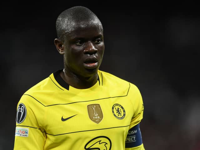 N'Golo KantÃ© of Chelsea FC looks on during the UEFA Champions League Quarter Final Leg Two match (Photo by David Ramos/Getty Images)